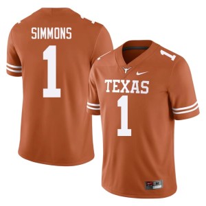 Colin Simmons Orange College Football Men #1 Longhorns 2026 Jersey 682894-992