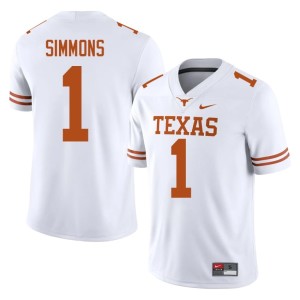 Colin Simmons UT White Embroidery Men's #1 College Football Jerseys 424506-649