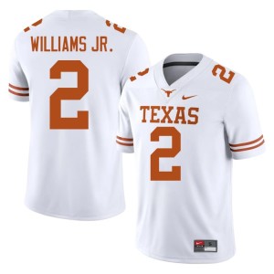 Derek Williams Jr. #2 Mens College Football University of Texas Game White Jerseys 418625-407