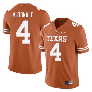Jelani McDonald UT Longhorns College Football Alumni #4 Men's Orange Jersey 418647-932