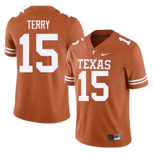 Justus Terry Texas College Football #15 Stitched Men Orange Jerseys 811308-497