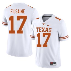 Xavier Filsaime #17 Men's College Football White Game University of Texas Jersey 674327-192