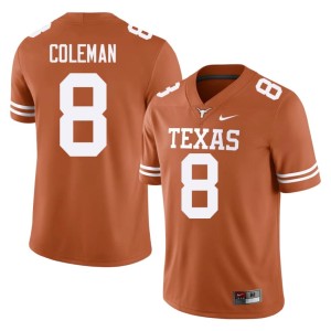 Cam Coleman University of Texas Mens #8 Replica College Football Orange Jersey 883472-687