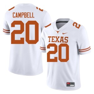 Earl Campbell High School College Football Men UT White #20 Jerseys 955399-321