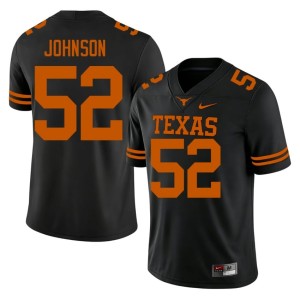 James Johnson #52 High School College Football Longhorns Mens Black Jersey 532207-541