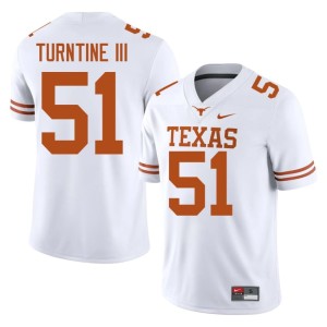 John Turntine III Texas Longhorns College Football Mens #51 White University Jerseys 951121-910