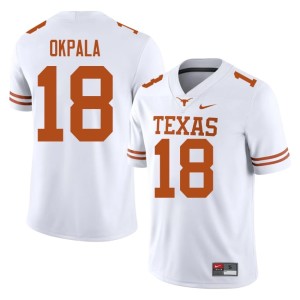 Kosi Okpala Official College Football Men #18 White Burnt Orange Jersey 694936-562