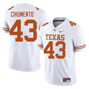 Mac Chiumento University of Texas Men #43 College Football White Game Jerseys 946477-258