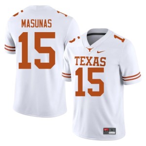 Michael Masunas NCAA College Football #15 White Texas Longhorns Men Jersey 128434-625