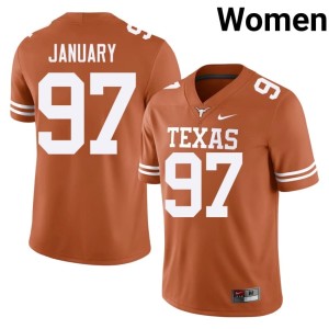 Alex January College Football #97 University of Texas Women's Limited Orange Jersey 117987-707