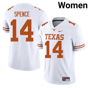 Brad Spence College Football Women's #14 Longhorns Limited White Jersey 960890-104