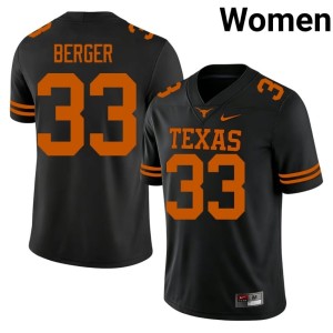 Carson Berger College Football Women's Black UT Replica #33 Jerseys 679432-267