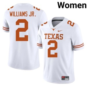 Derek Williams Jr. White College Football #2 Texas Longhorns Replica Women Jersey 988187-252