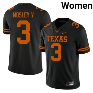Emmett Mosley V Horns Womens Black University College Football #3 Jerseys 916488-882