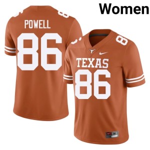 Hudson Powell College Football Orange #86 Women's UT Longhorns Limited Jerseys 874713-776