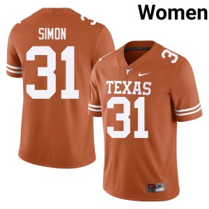 James Simon High School Burnt Orange Women Orange #31 College Football Jersey 475204-658