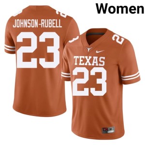 Jordon Johnson-Rubell #23 The Horns Orange College Football Replica Women Jersey 180284-597