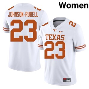 Jordon Johnson-Rubell College Football University Women's #23 White Texas Athletics Jerseys 697039-443