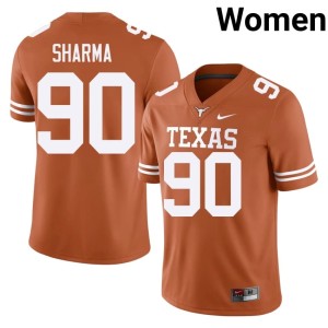 Josiah Sharma #90 University of Texas College Football Player Womens Orange Jerseys 176981-642