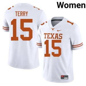 Justus Terry Women High School College Football White #15 Texas Longhorns Jerseys 538188-889