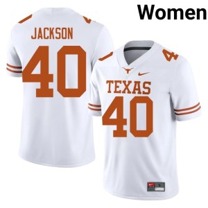 Lance Jackson #40 2026-27 Women White College Football University of Texas Jerseys 690246-827