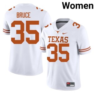McCoy Bruce White Embroidery #35 Womens University of Texas Longhorns College Football Jerseys 801558-817