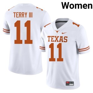 Michael Terry III Women College Football High School University of Texas White #11 Jersey 542933-169