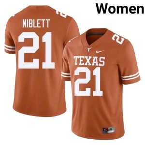 Ryan Niblett Lone Star State Reps #21 Womens College Football Orange 2026-27 Jerseys 446735-831