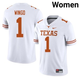 Ryan Wingo College Football Womens White #1 Game University of Texas Longhorns Jerseys 283224-140