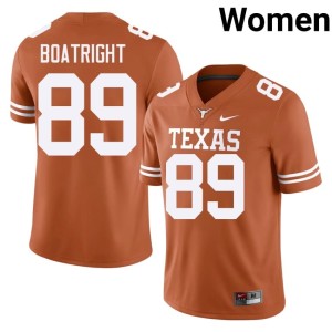 Ty Boatright Orange College Football #89 Texas Longhorns Stitched Women Jersey 380190-138