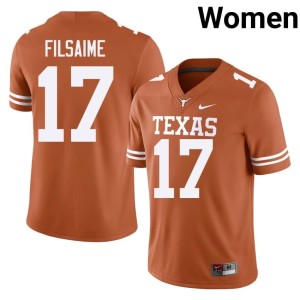 Xavier Filsaime NCAA Orange Women's #17 Horns College Football Jerseys 929739-501