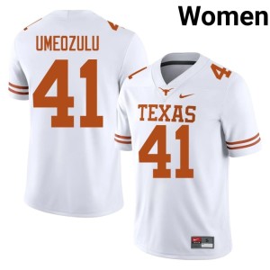 Ziky Umeozulu Player #41 White University of Texas College Football Women Jersey 118970-939