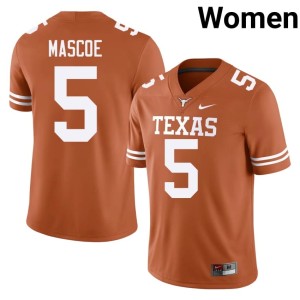 Bo Mascoe Women #5 2026 Orange The Horns College Football Jerseys 756603-266