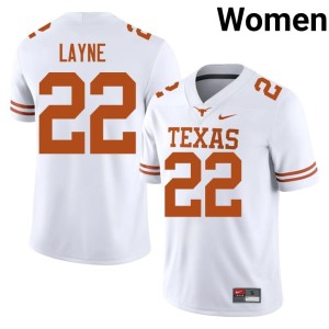 Bobby Layne Womens University of Texas College Football #22 White Limited Jerseys 720183-758