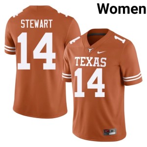 Chris Stewart College Football #14 Texas Orange Women Official Jerseys 229146-525