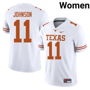 Derrick Johnson #11 NCAA Womens White Texas College Football Jerseys 589368-374