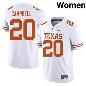 Earl Campbell #20 Longhorns Womens College Football 2026-27 White Jerseys 653862-625