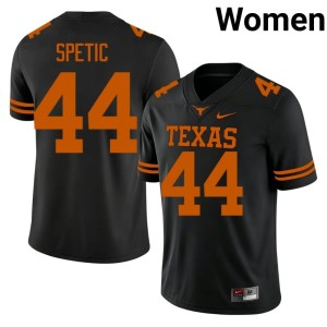 Gianni Spetic College Football University of Texas #44 Women's NCAA Black Jersey 472596-184