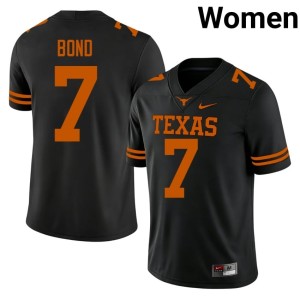 Isaiah Bond Women College Football Black University UT Austin #7 Jerseys 514283-211