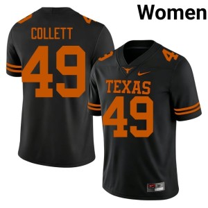 Jake Collett Black Longhorns College Football Stitched Women's #49 Jersey 710661-606