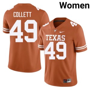 Jake Collett #49 University of Texas Orange Official Women's College Football Jerseys 815995-213