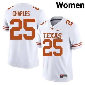 Jamaal Charles #25 White Women Texas Longhorns Official College Football Jerseys 871903-801