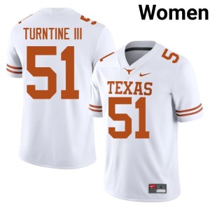 John Turntine III Women's #51 College Football White 2026 Longhorns Jersey 535879-142