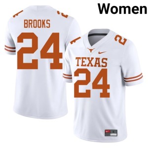 Jonathon Brooks #24 College Football Replica Horns White Women's Jerseys 225804-840