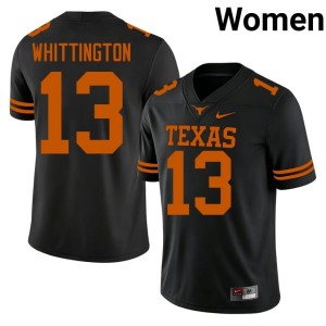 Jordan Whittington Texas Longhorns Womens #13 College Football Black Embroidery Jerseys 112547-839