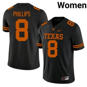Kade Phillips College Football Lone Star State Reps Alumni Black #8 Women's Jerseys 642513-527