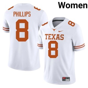 Kade Phillips #8 Women's Burnt Orange White College Football Stitched Jersey 497167-930