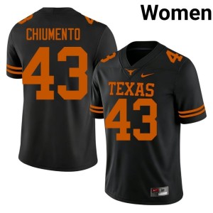 Mac Chiumento University Black #43 Womens University of Texas College Football Jersey 561426-588