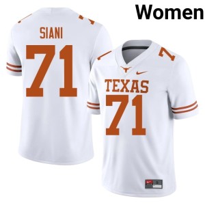 Melvin Siani University of Texas Longhorns Women's College Football #71 White Limited Jersey 558572-589