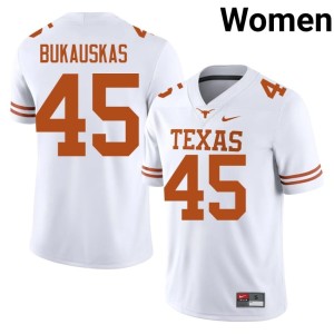 Mikey Bukauskas #45 College Football Women's 2026 Burnt Orange White Jersey 129751-915
